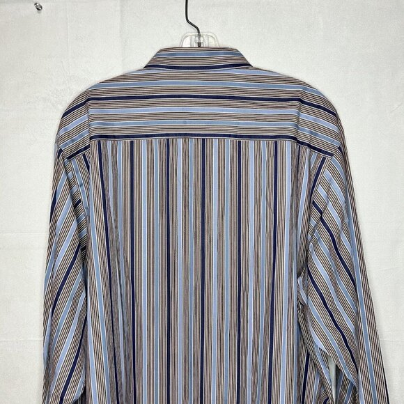 Tommy Bahama Mens Striped Button-Down Shirt Cotton Silk Blend Long Sleeve Sz XL - Picture 5 of 5